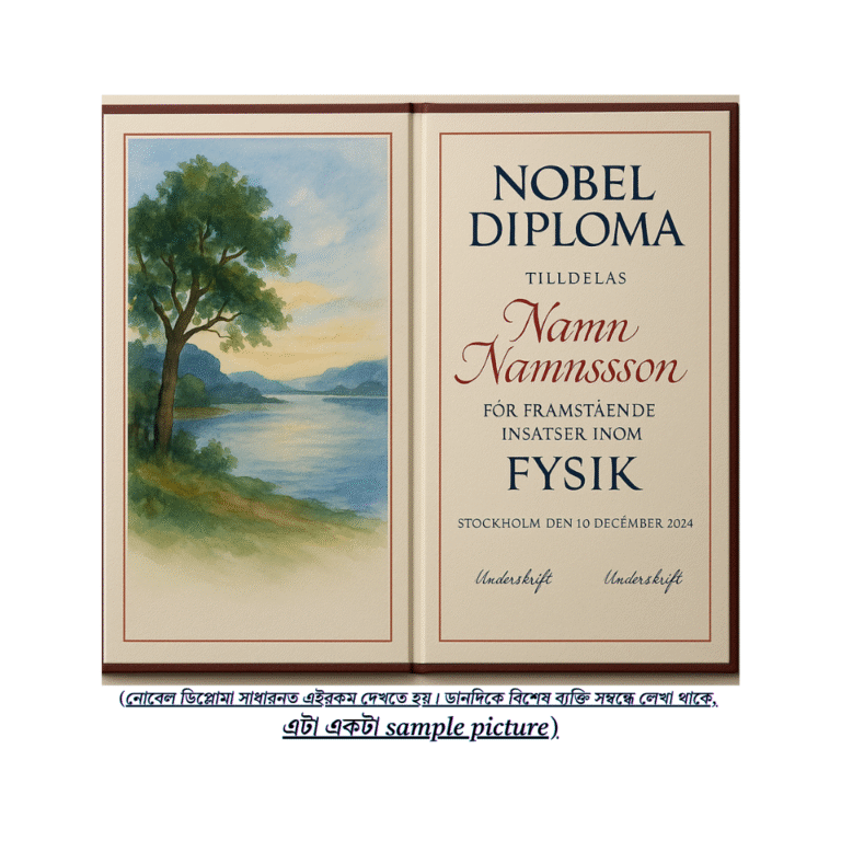 Nobel Prize: Nobel Diploma
